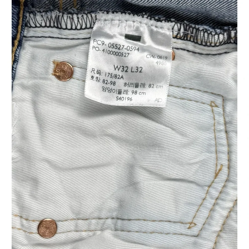 Levi's 527 Slim Boot Jeans Men's 32x32 Blue Distressed Paint Wash Denim